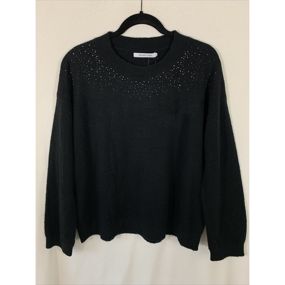 Stitch Fix Stitches & Stripes Embellished Pullover Women's Size XL Fun